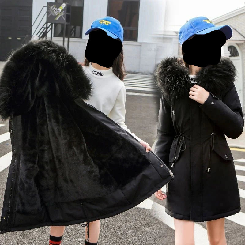 5-14 Years Girls Windbreaker Fur Collar Jacket Allmartdeal