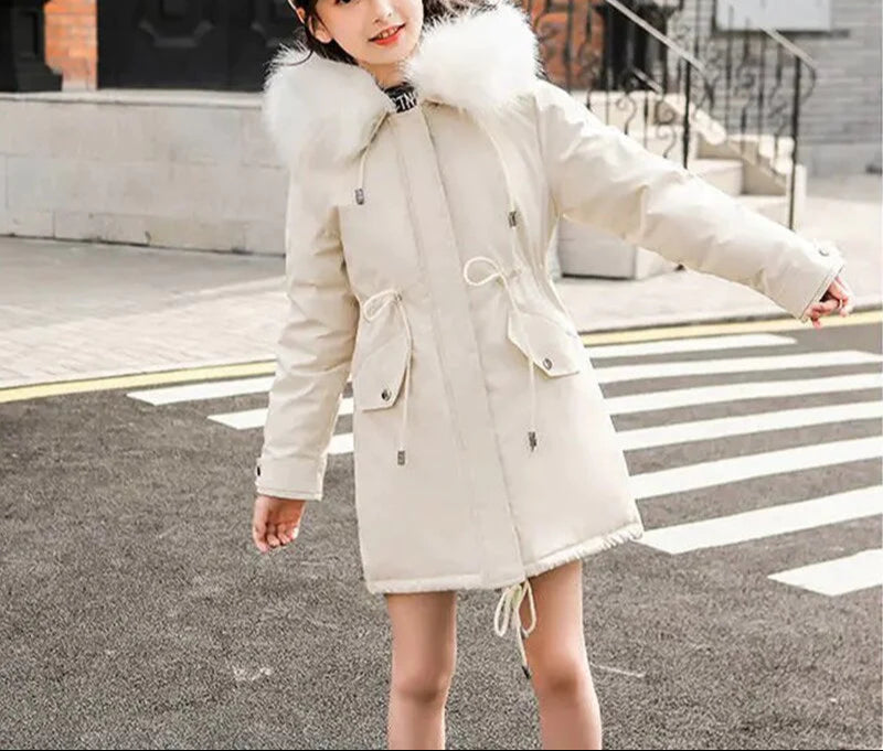 5-14 Years Girls Windbreaker Fur Collar Jacket Allmartdeal