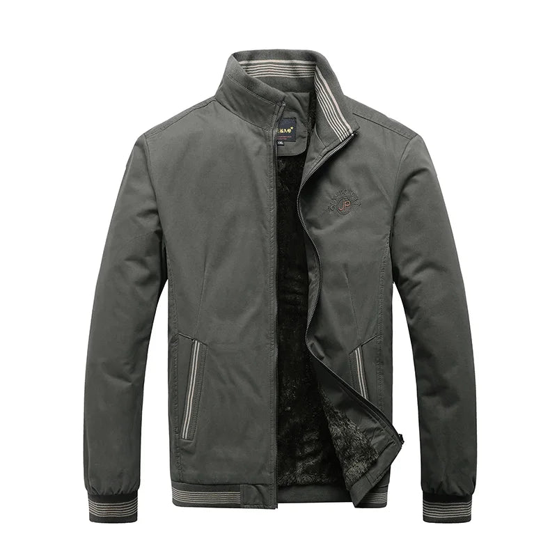 Men's Cotton Solid Vintage Warm Jacket