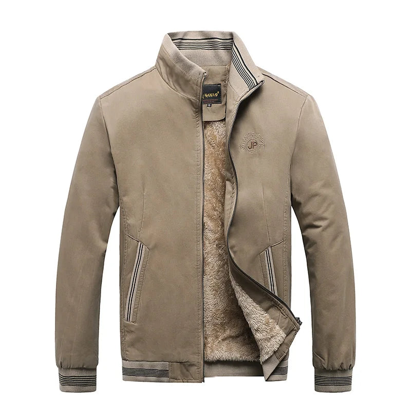 Men's Cotton Solid Vintage Warm Jacket