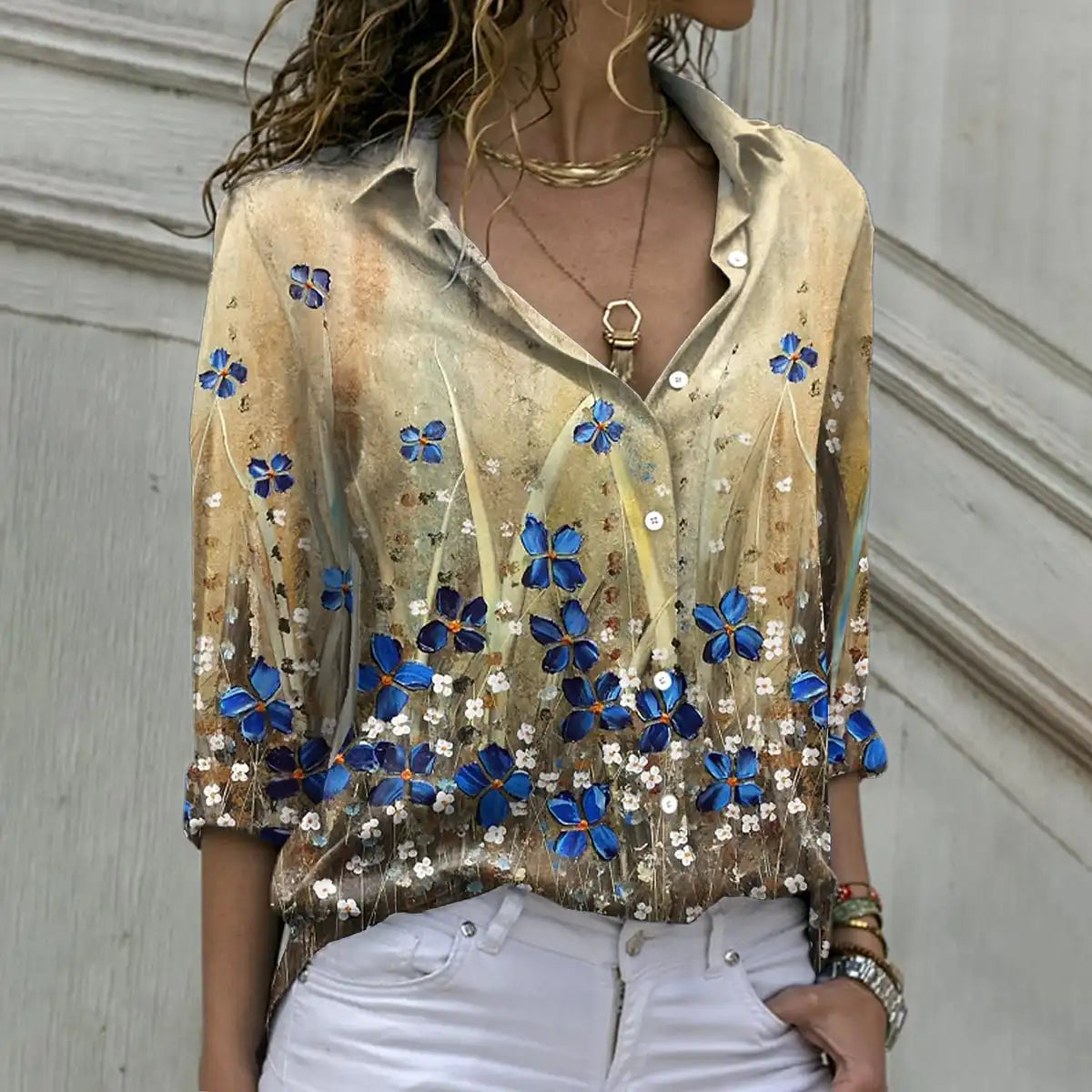 Women Casual Long Sleeve Elegant Loose Shirt