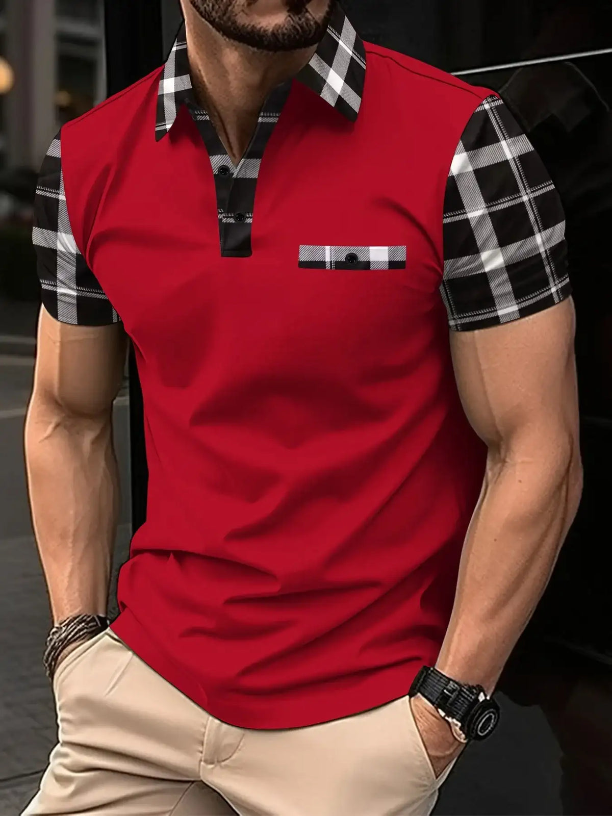 Men's Fashionable Breathable Short Sleeved Polo Shirt