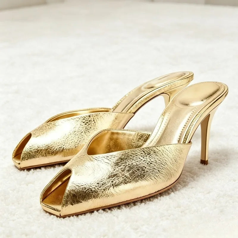 Women Open Toe Elegant Slide Sandals Pumps