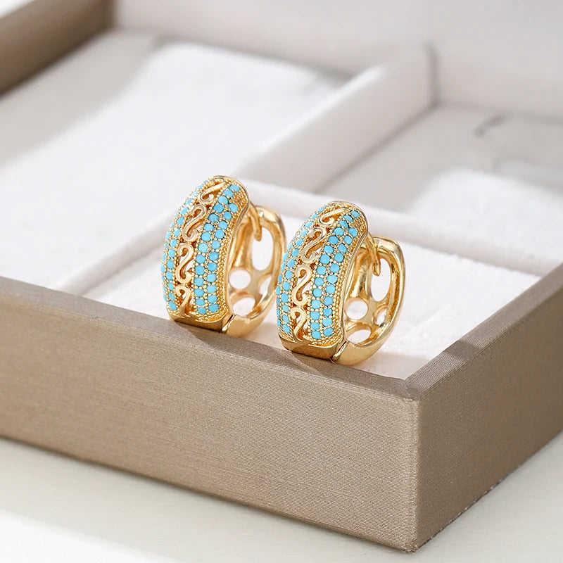 Ladies' Elegant Fashion Green Synthetic Turquoise Earrings