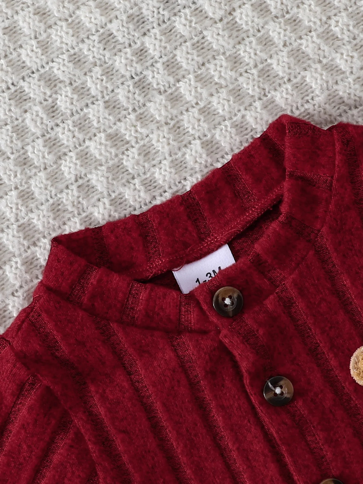 Baby Red Onesie Buttons Jumpsuit Red Hat Set