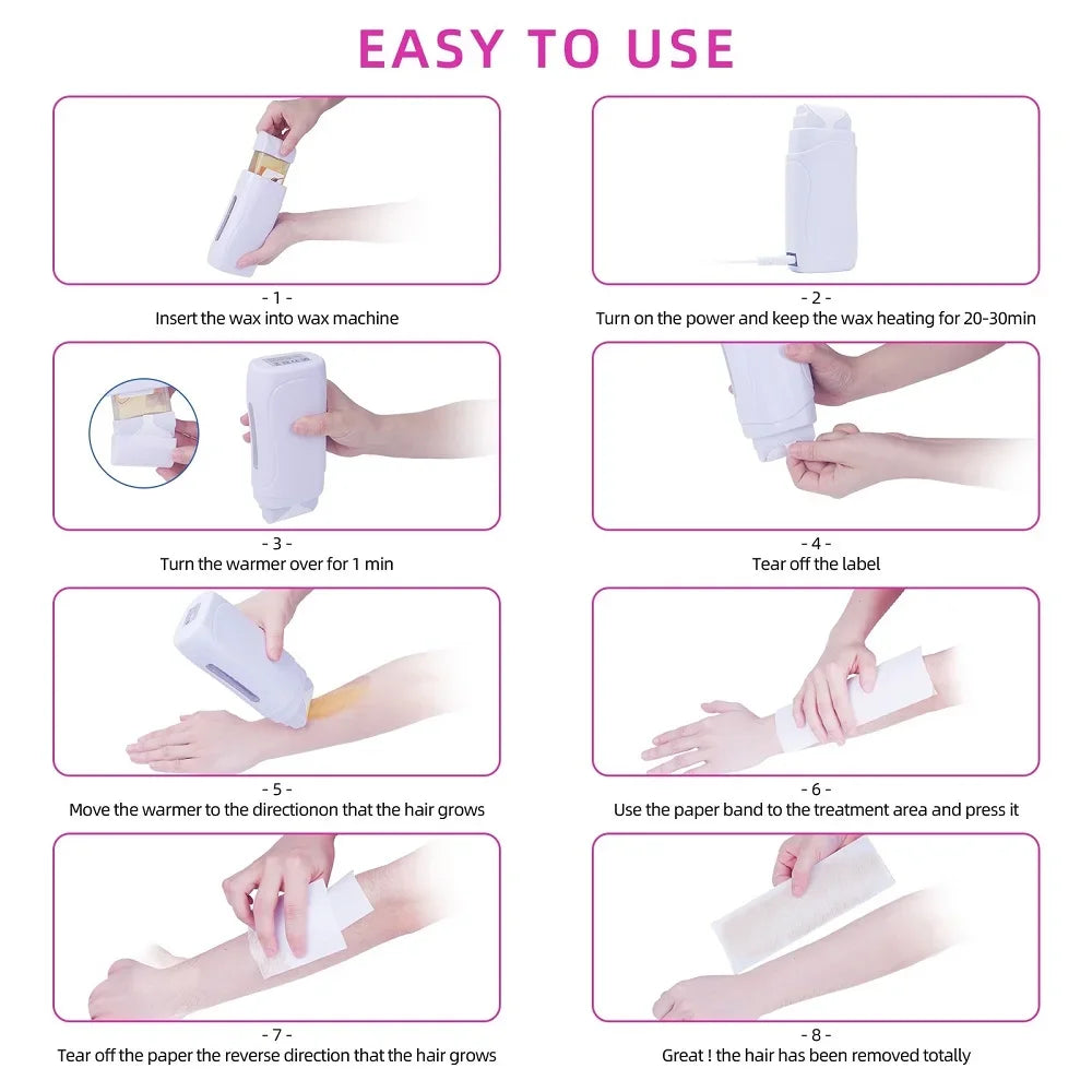 Honey Epilator Waxing Kit Depilatory Roll Heater Machine
