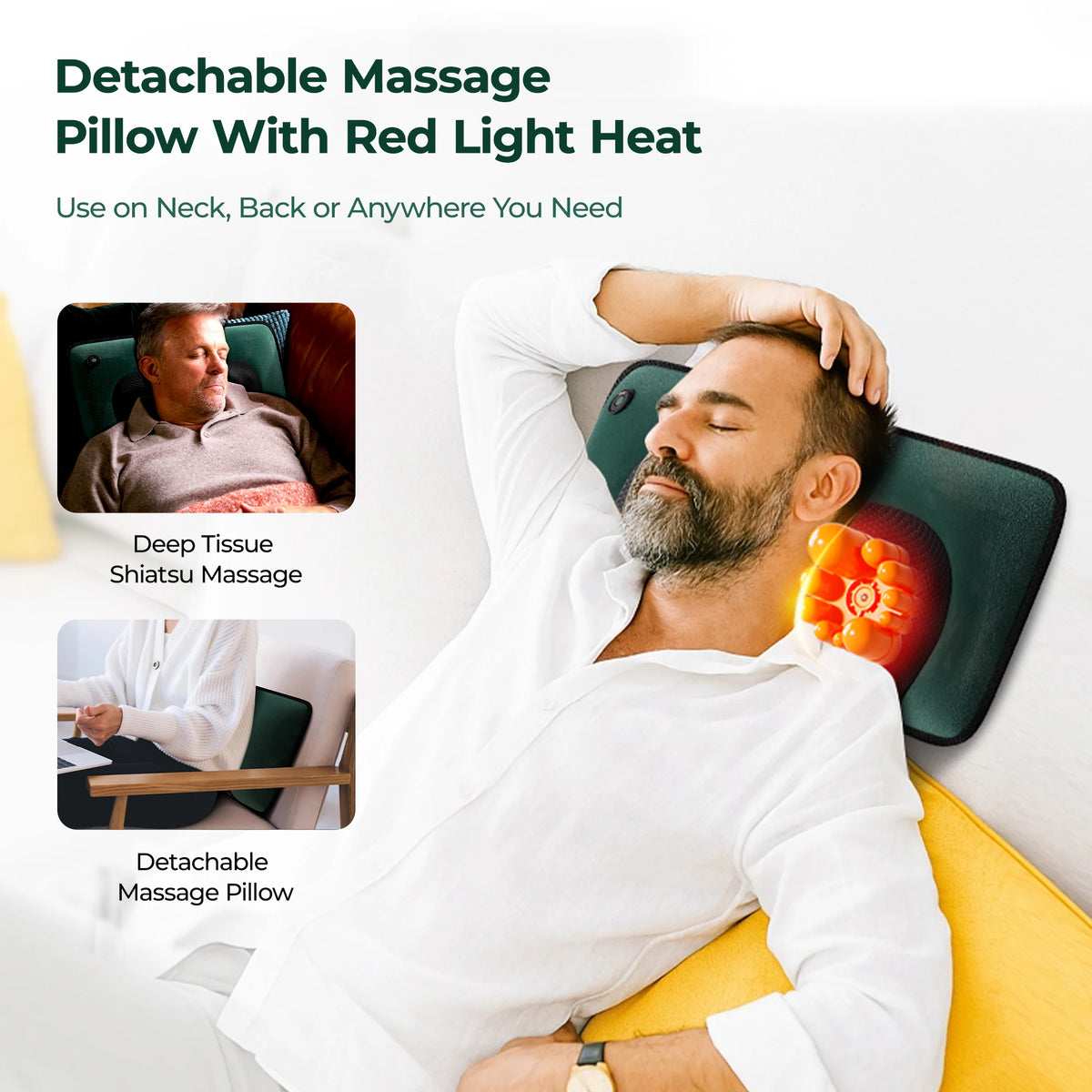 Full Body Massage Mat with Heat Detachable Massager Pad
