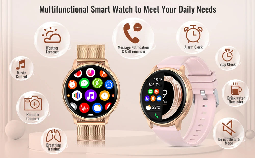 Bluetooth Call Fitness Tracker Heart Rate Sport Smartwatch