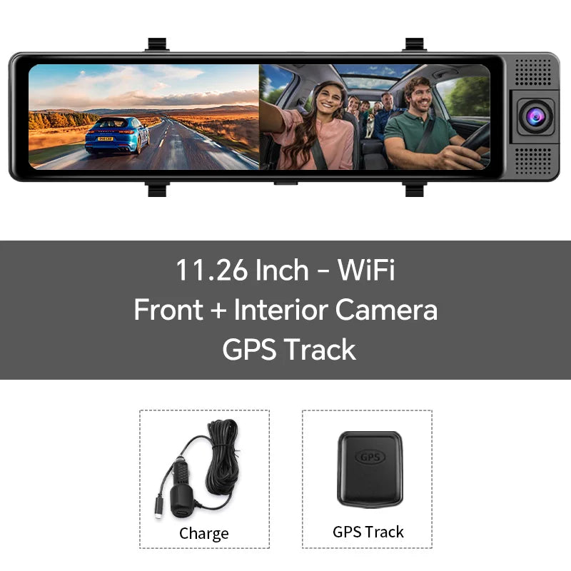 4K Car DVR Front Inside Rear 1080P GPS Tracking Night Vision Video Dashcam