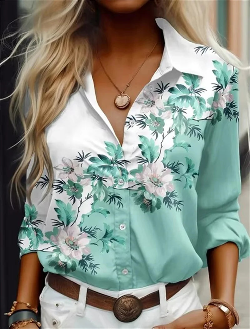 Women's 3D Print Long Sleeve Shirt Tops