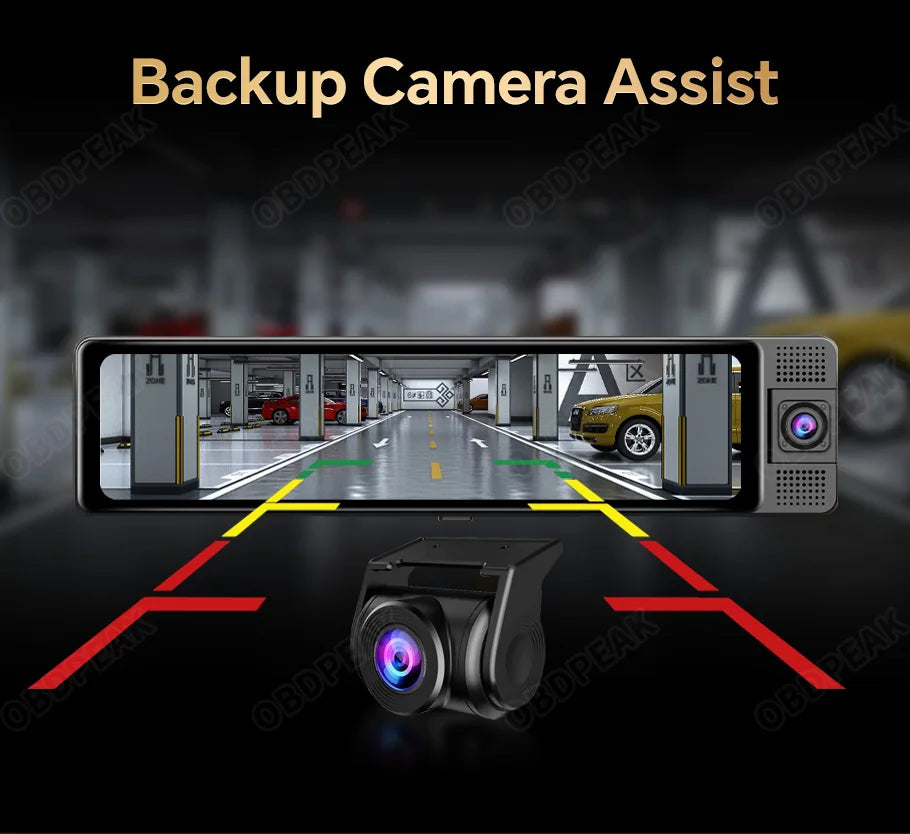 4K Car DVR Front Inside Rear 1080P GPS Tracking Night Vision Video Dashcam