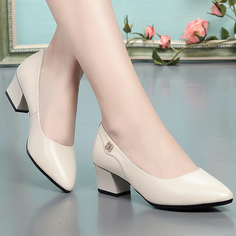 Women's Genuine Leather Pointed Toe Shoes