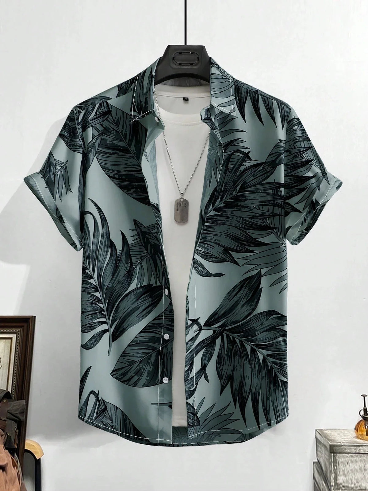 Men's Hawaiian Print Thin Beach Slim Vintage Shirt