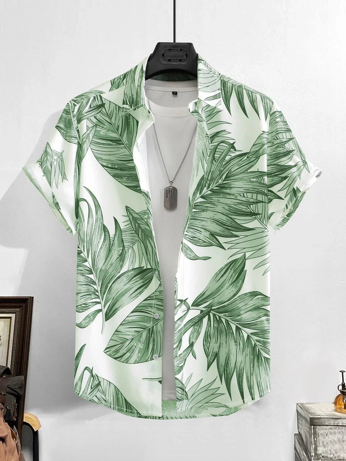 Men's Hawaiian Print Thin Beach Slim Vintage Shirt