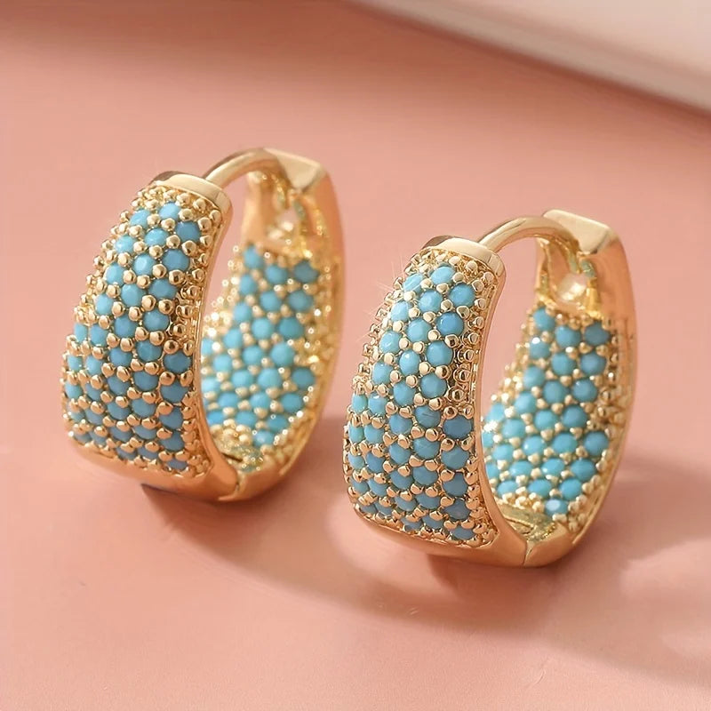 Ladies' Elegant Fashion Green Synthetic Turquoise Earrings