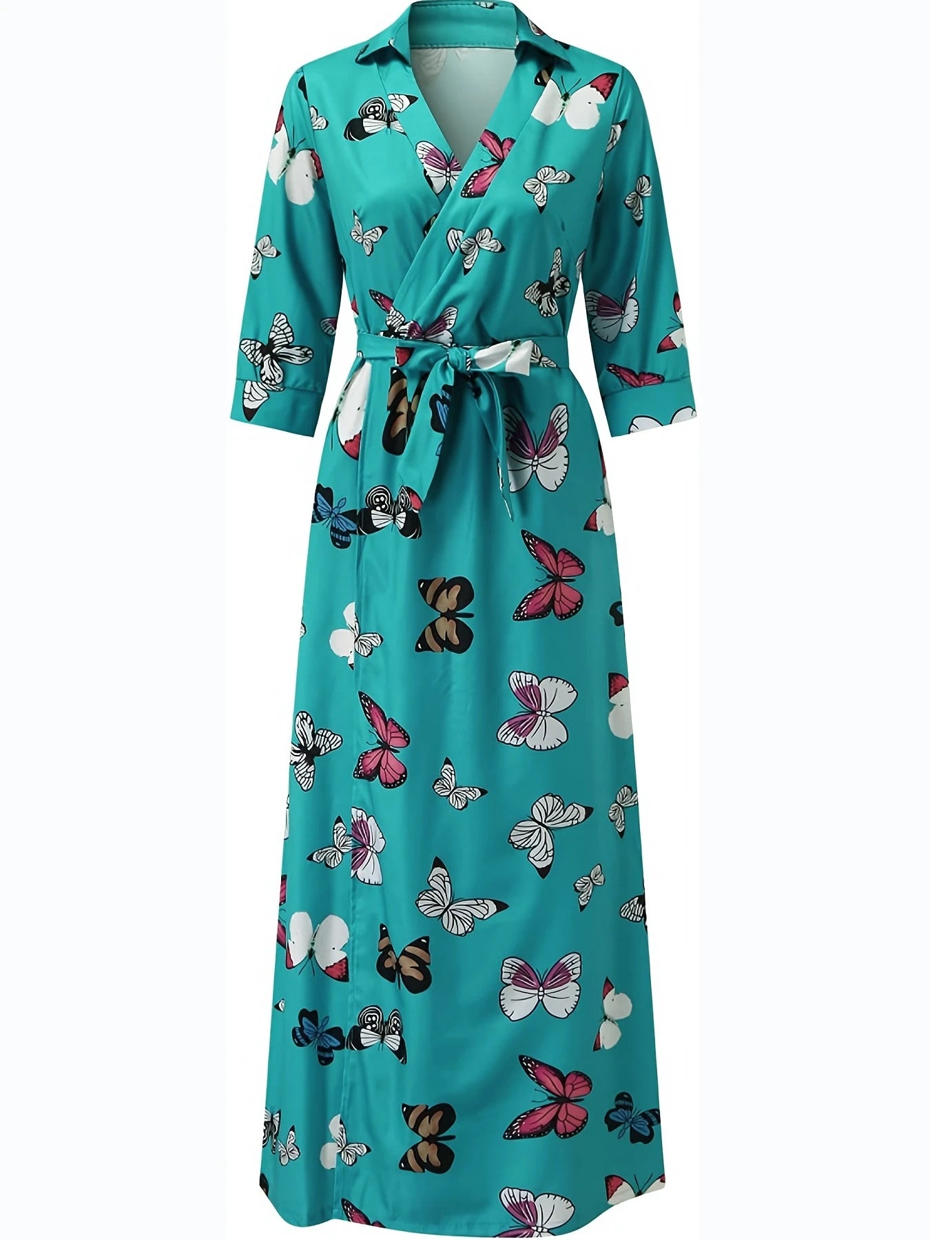 Women V-Neck Bat Sleeve Bohemian Sundress