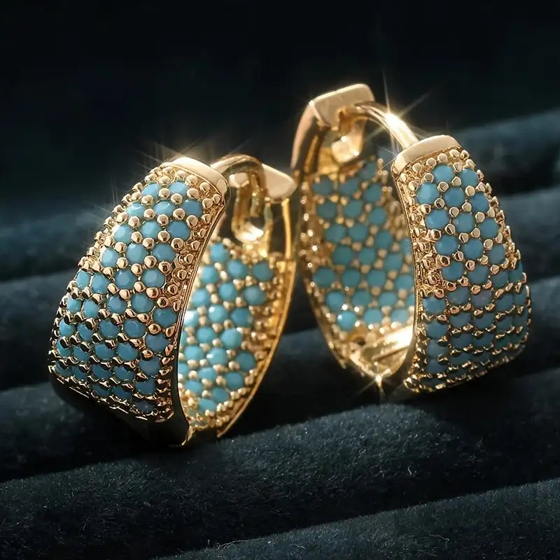 Ladies' Elegant Fashion Green Synthetic Turquoise Earrings