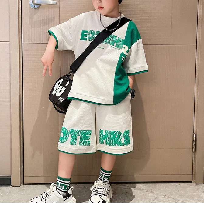 Boys 2Pcs Top And Short Tracksuit Sets
