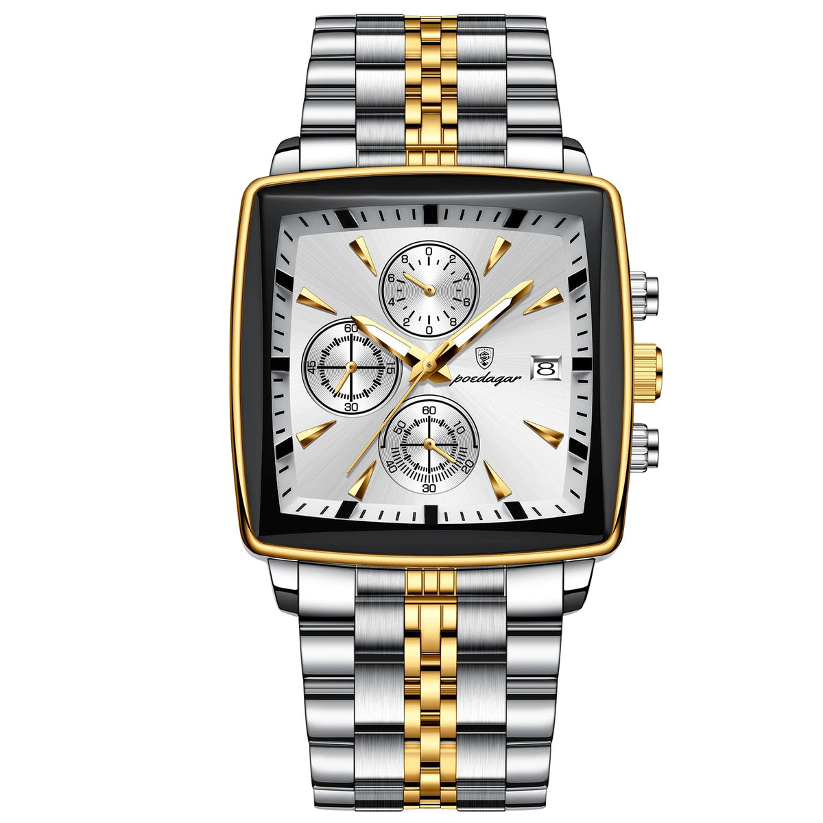 Men's Waterproof Luminous Chronograph Quartz Stainless Steel Watch