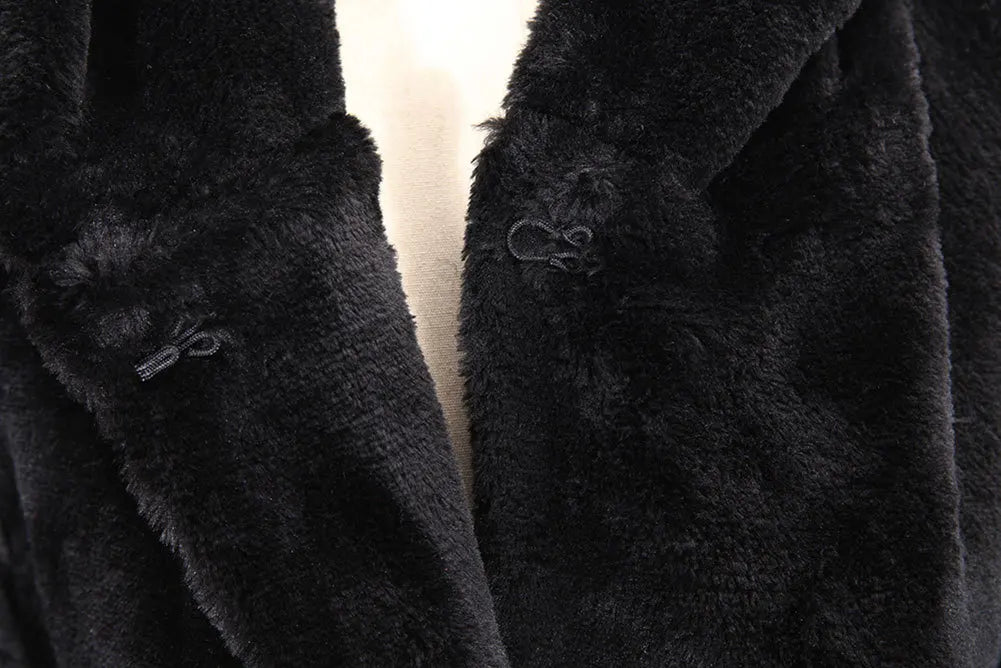 Women's Plus Size Faux Fur Long Fluffy Coat