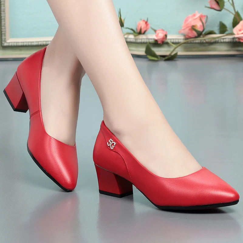 Women's Genuine Leather Pointed Toe Shoes