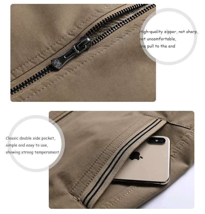Men's Cotton Solid Vintage Warm Jacket