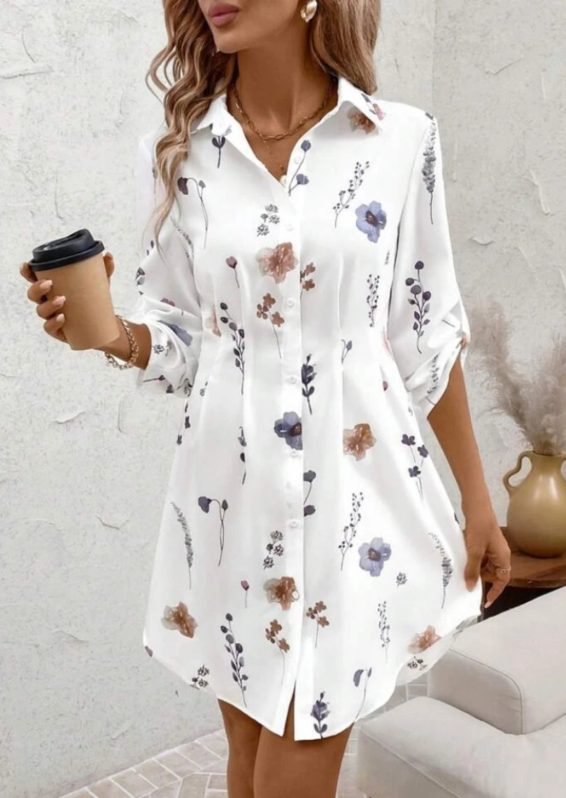 Women's Long Sleeve Midi Slim Waist Beach Dress