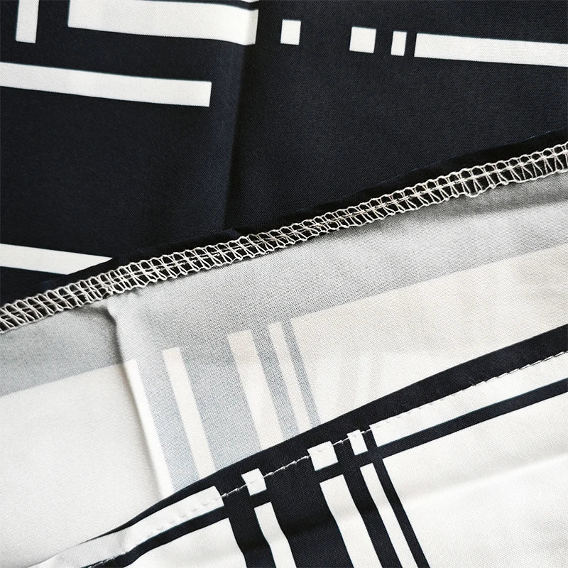 Women Fashion Geometric Printed Short Sleeve Summer Dress