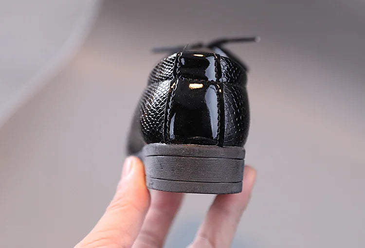 Kids Leather Britain Style Lace Up Shoes