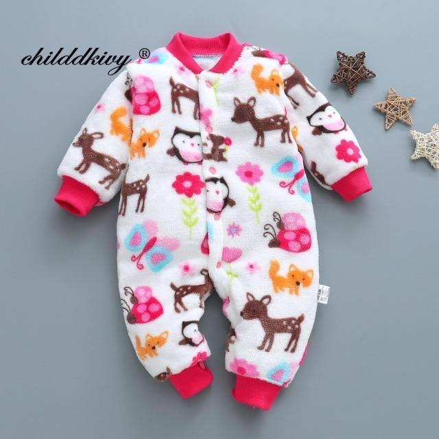 0-18 Month Baby Winter Jumpsuit Soft Flannel Allmartdeal