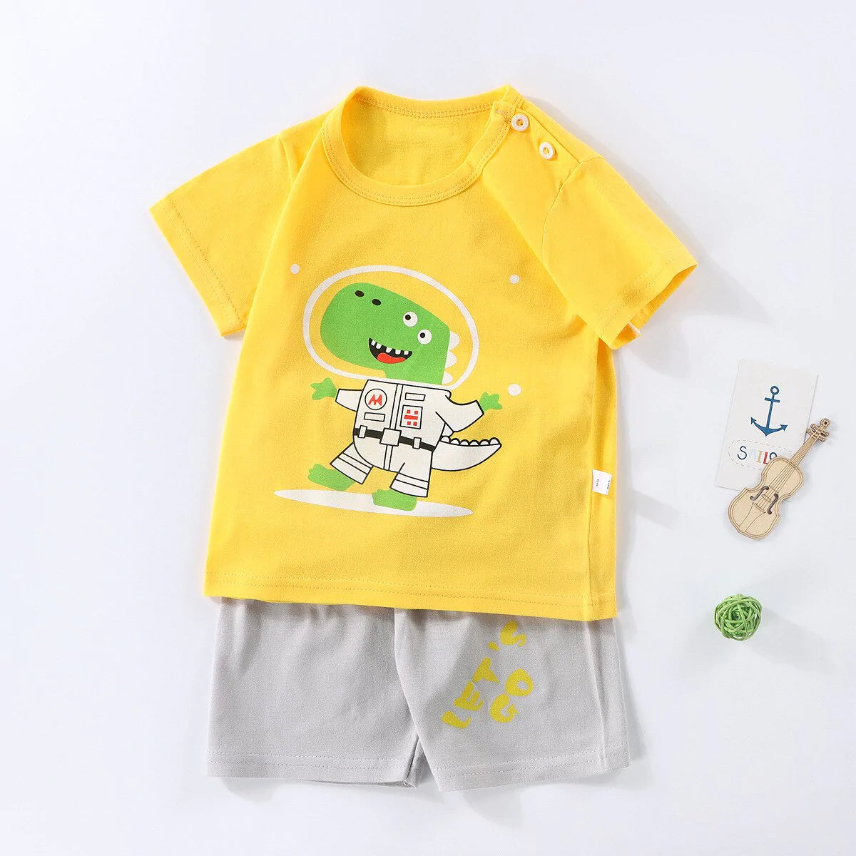 2Pcs Boys Summer Cotton T-shirt Shorts Set Allmartdeal