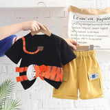 2Pcs Boys Tiger Print T-Shirt Short Set Allmartdeal