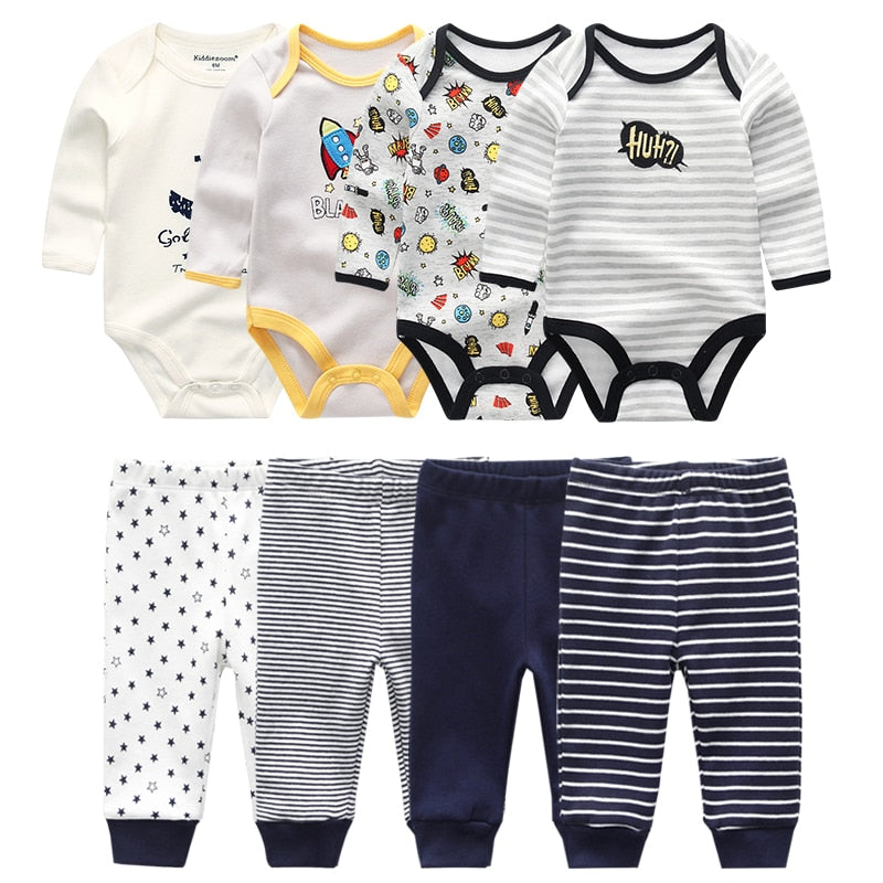 4Pcs Baby Bodysuits Pants Set Allmartdeal