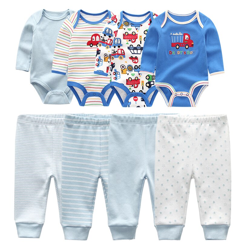 4Pcs Baby Bodysuits Pants Set Allmartdeal