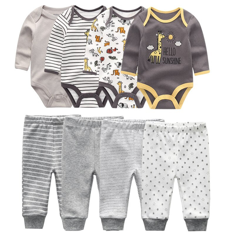 4Pcs Baby Bodysuits Pants Set Allmartdeal