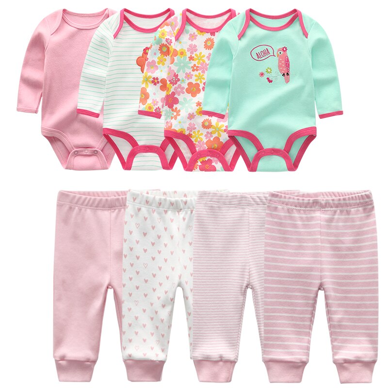 4Pcs Baby Bodysuits Pants Set Allmartdeal