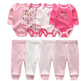 4Pcs Baby Bodysuits Pants Set Allmartdeal