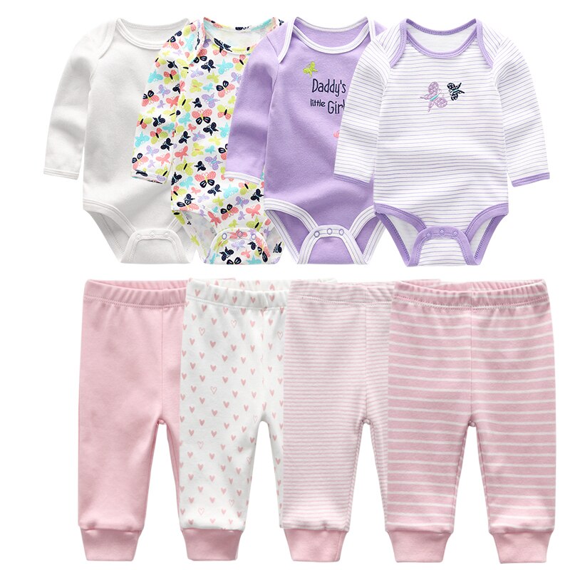 4Pcs Baby Bodysuits Pants Set Allmartdeal