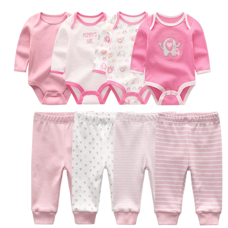 4Pcs Baby Bodysuits Pants Set Allmartdeal