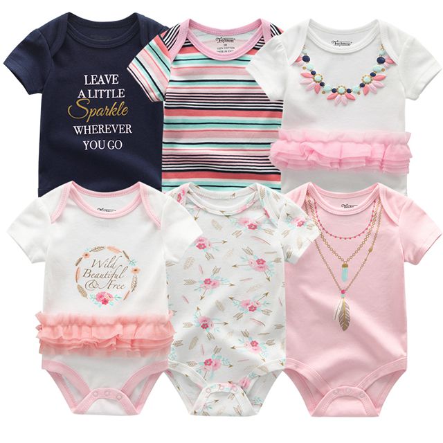 6Pcs/Lot Baby Short Sleeve Overalls Jumpsuit Allmartdeal