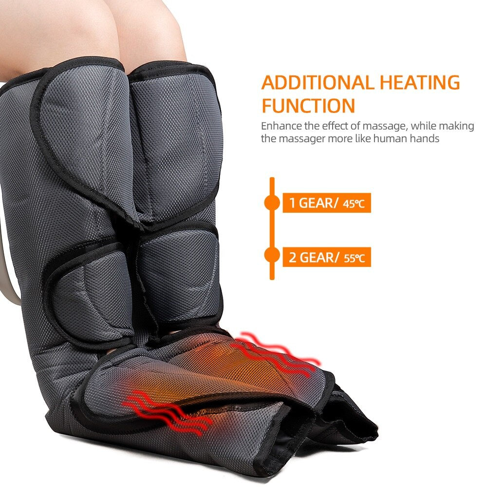 Air Compression Pneumatic Foot and Calf Heated Air Wraps Massager Allmartdeal