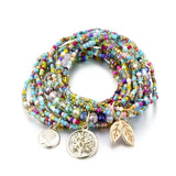 Bohemian Multi Layered Crystal Seed Beads Bracelet Allmartdeal