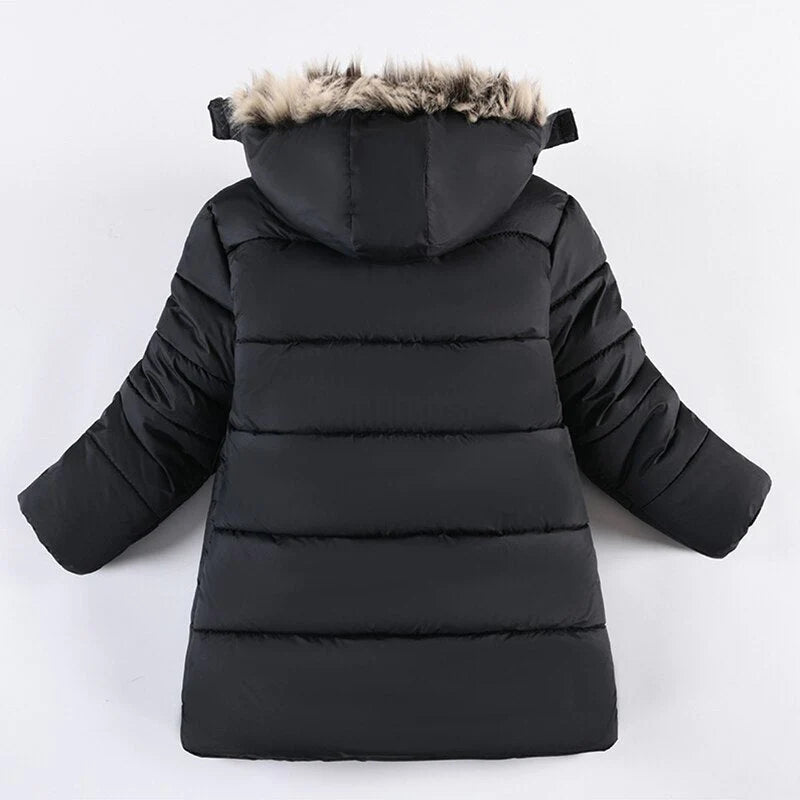 Boys Fur Collar Hooded Zipper Jacket Allmartdeal