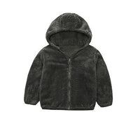Boys Fur Collar Hooded Zipper Jacket Allmartdeal