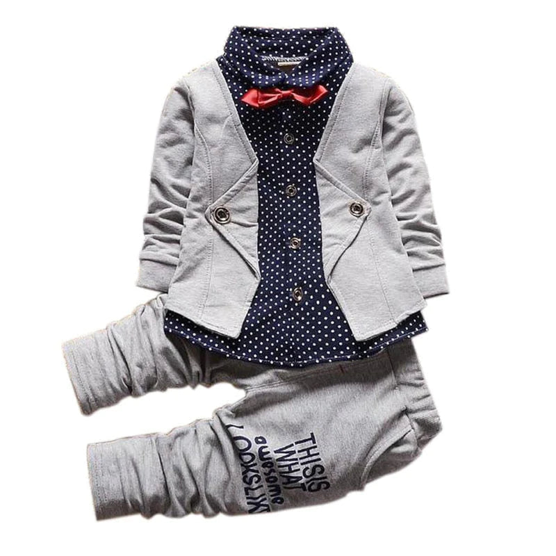 Boys Long Sleeve Gentleman Suit Tie Shirt Pants Set Allmartdeal