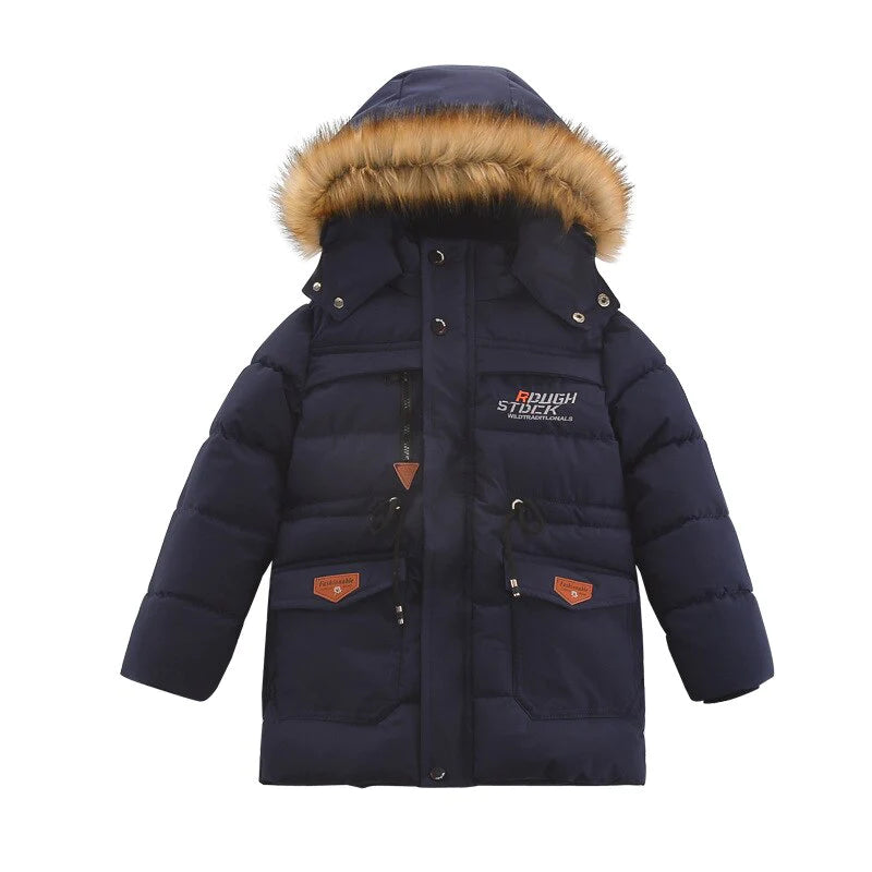 Boys Plus Velvet Fashion Zipper Hooded Jacket Allmartdeal