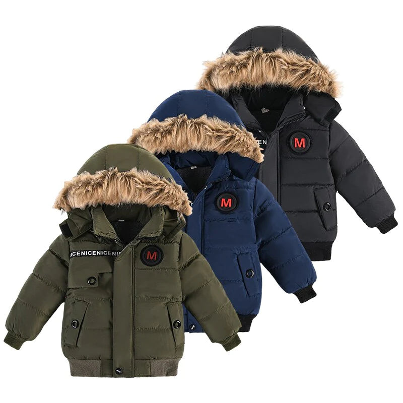 Boys Thick Hooded Warm Jacket Allmartdeal