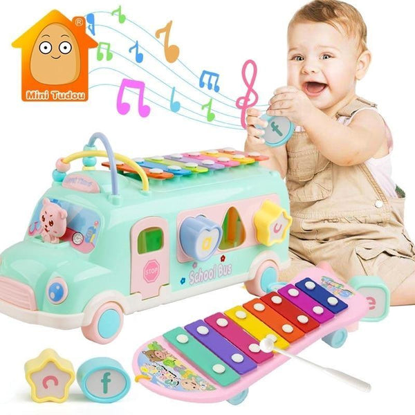 Bus Toy Instrument Piano Lovely Beads Blocks Sorting Allmartdeal