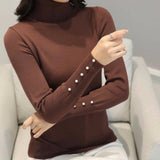 Casual Women Sweater Knitted Long Sleeve Turtleneck Slim Allmartdeal