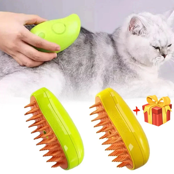 Cat Dog 4in1 Grooming Comb with Electric Spray Soft Silicone Brush Allmartdeal